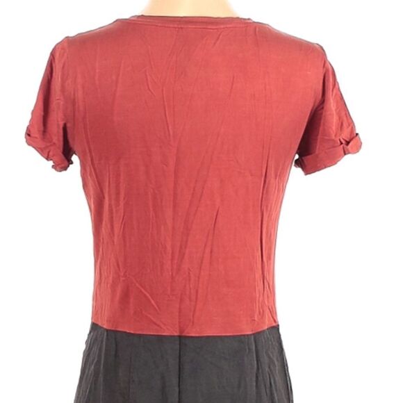 Anthropologie V Neck Colorblocked Dress Short Sleeve - Picture 5 of 10
